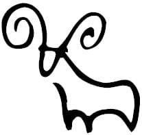 illustration of a ram in black and white to represent the sign Aries